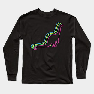 Brachiosaurus 80s Neon Long Sleeve T-Shirt